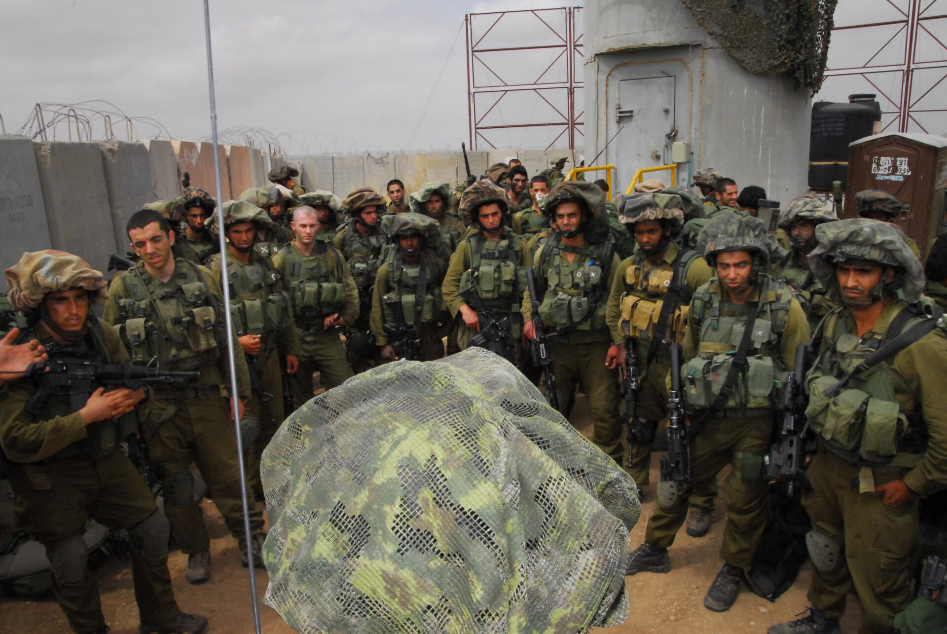 Israeli infantry soldiers preparing to enter Gaza Strip