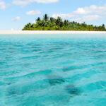 Honeymoon island in Aitutaki Lagoon Cook Islands