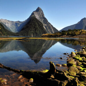 Mitre Peak in Fiordland National Park, South Island, New Zealand.