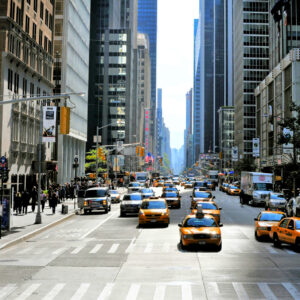 Traffic on the 6th Av Manhattan New York City USA