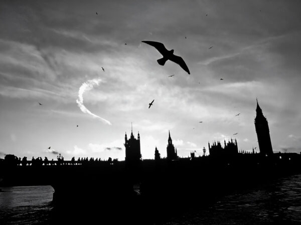 The Blitz above the British Houses of Parliament