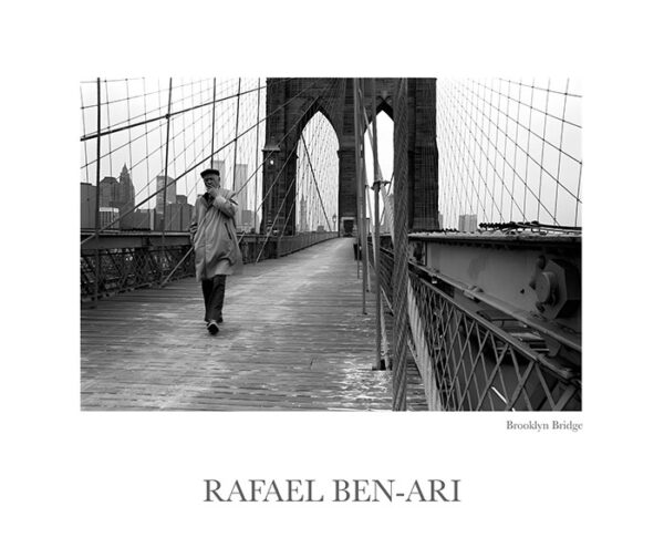 New Yorker crossing the East River on Brooklyn Bridge New York City NYC United States of America - Fine art photography print for sale. Decoration poster for home or office wall taken by documentary travel photographer Rafael Ben Ari