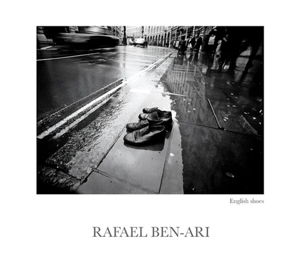 Lost classic handmade English shoes on Regent Street in London England UK United Kingdom Fine art photography print for sale. Decoration poster for home or office wall taken by documentary travel photographer Rafael Ben Ari