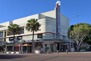 The iconic Ritz Centre building, an historic, heritage-listed Art Deco cinema complex built in 1937 houses Majestic cinema complex and a shopping arcade.