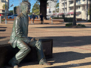 The first Australian PM Edmund Barton statue Port Macquarie NSW Australia. The sculpture was created in 2002 by Carl Merten