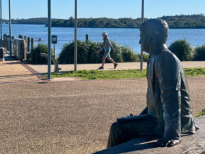 The first Australian PM Edmund Barton statue Port Macquarie NSW Australia. The sculpture was created in 2002 by Carl Merten
