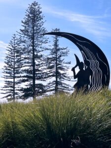 PORT MACQUAIRE, NSW - SEP 25 2025:The Together as One sculpture. In 1827 seven Aboriginal men rescued the crew of a small European pilot boat after a huge wave over turned it on the bar.