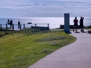 PORT MACQUAIRE, NSW - SEP 25 2025:Tourists at Goals point Lions Park lookout Port Macquaire New South Wales, Australia