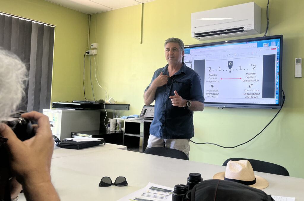 Documentary travel photographer Rafael Ben Ari Teaching photography course in college class