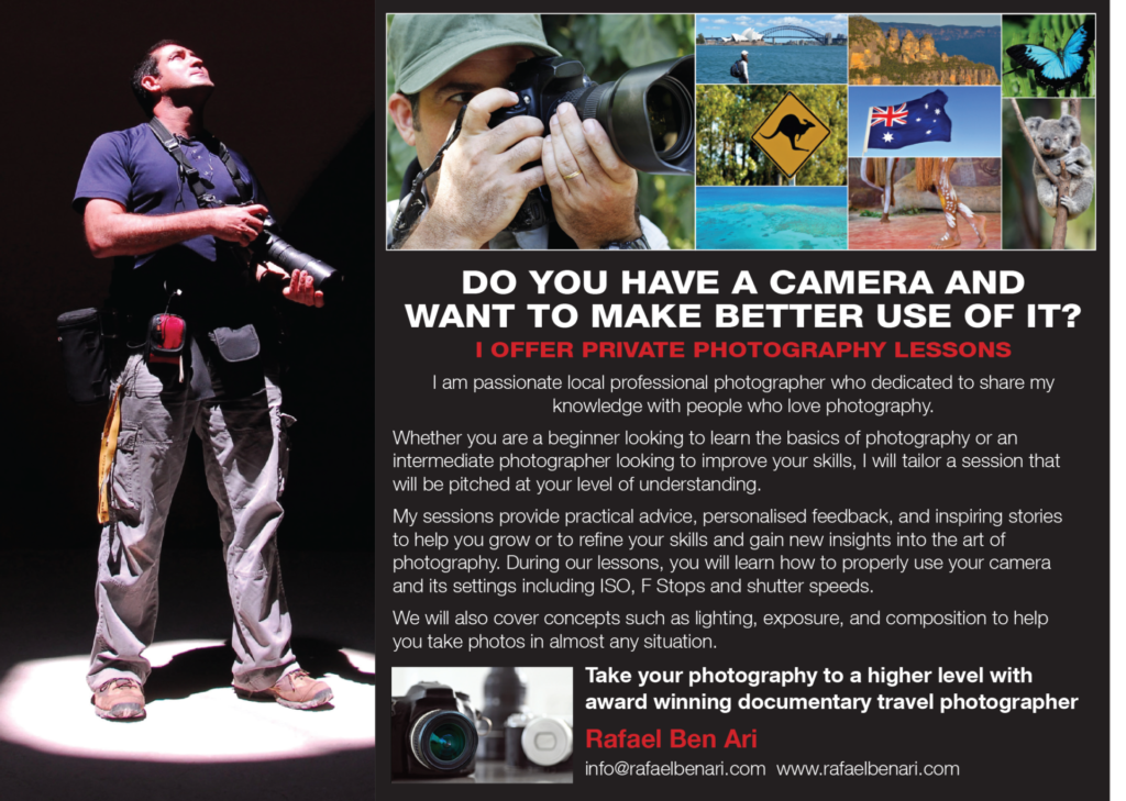 Documentary travel photographer Rafael Ben Ari photography Workshops, Tutoring, Lessons, Online Lessons, Teaching in Australia
